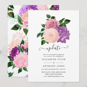 Invitation Peach Pink & Lavender Purple Mariage Mise à jour