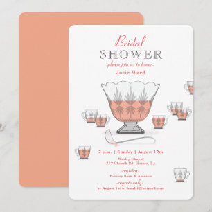 Invitation Peach Punch Crystal Punch Bowl Fête des mariées In