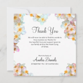 Invitation Peach Wildflower Funeral Thank You Card