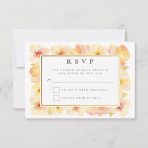Invitation Peaches Crème Or Frame Mariage RSVP