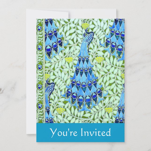Invitation Peacock Art nouveau personnalisable (Devant)