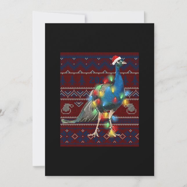 Invitation Peacock Christmas (Devant)