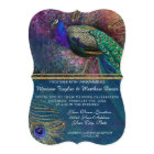 Peacock Feather Elegant Gold Winter Wedding Invit