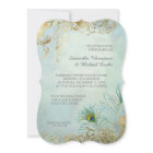 Peacock Feathers Elégant Aqua Blue Gold Mariage