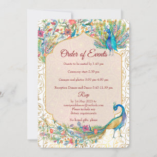 Invitation Peacock motif indien détails mariage