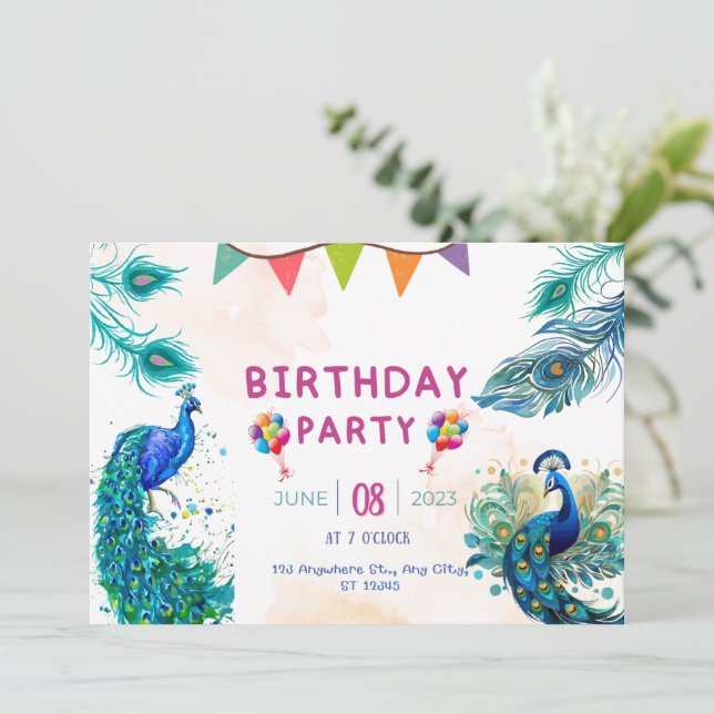 Invitation Peacock spécial Patina anniversaire (Debout devant)