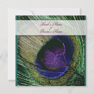 Invitation Peacock thème mariage personnalisé