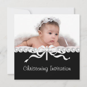 Invitation Pearl Cross Christening