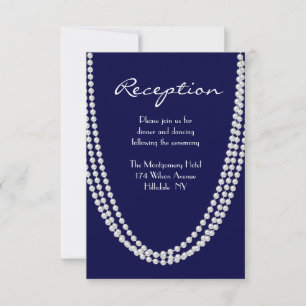 Invitation Pearl Reception des années 1920 - bleu