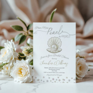 Invitation Pearl & Shell Pearlcore Mlle à MRS Fête des mariée