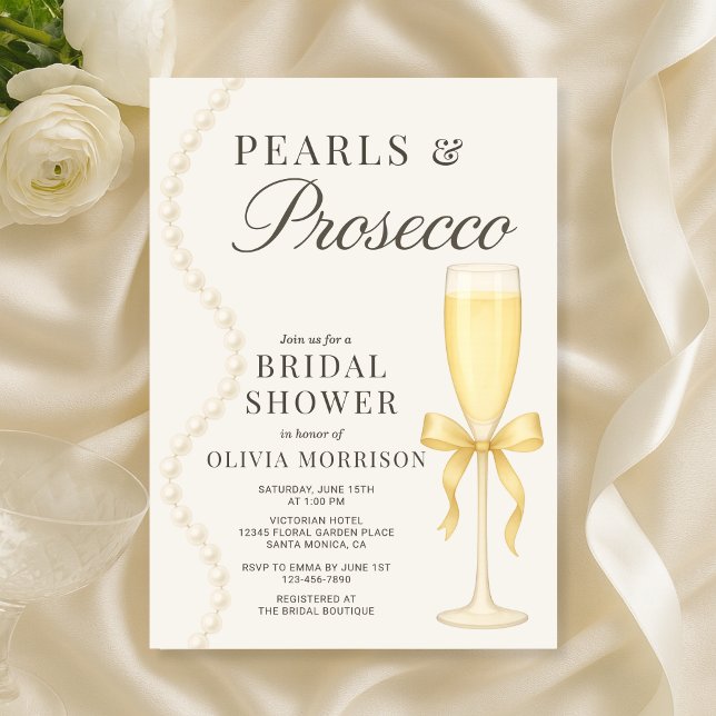 Invitation Pearls and Prosecco Bridal Shower (Créateur téléchargé)
