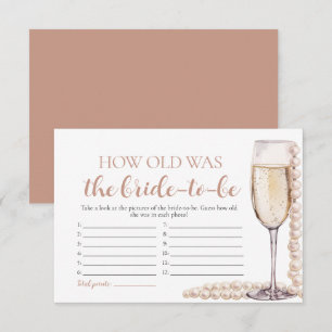 Invitation Pearls et Prosecco L'âge du jeu de mariée