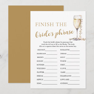 Invitation Pearls et Prosecco Terminer le jeu de mots de la m