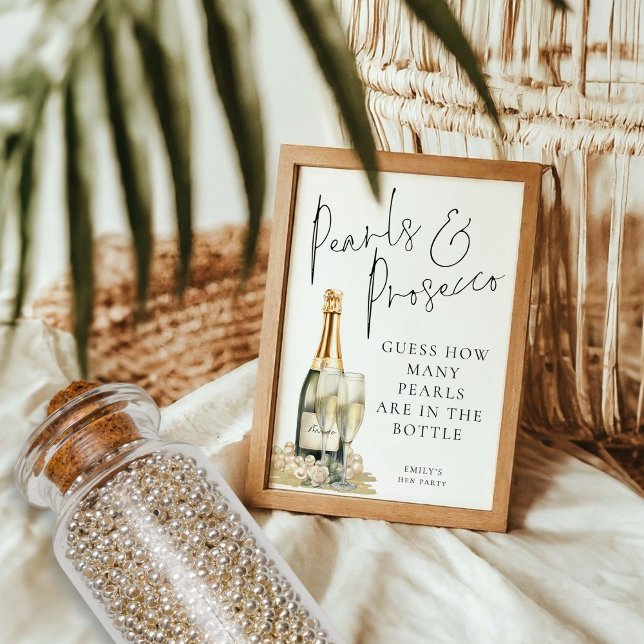 Invitation Pearls Prosecco Devine Combien De Jeu Du Parti Hen (Frame for illustrative purposes only)