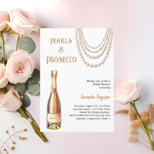 Invitation Pearls Prosecco élégant Enterrement de Vie de Jeun