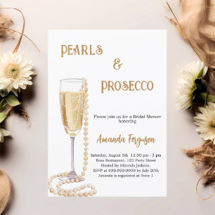 Invitation Pearls Prosecco Fête des mariées à bulles