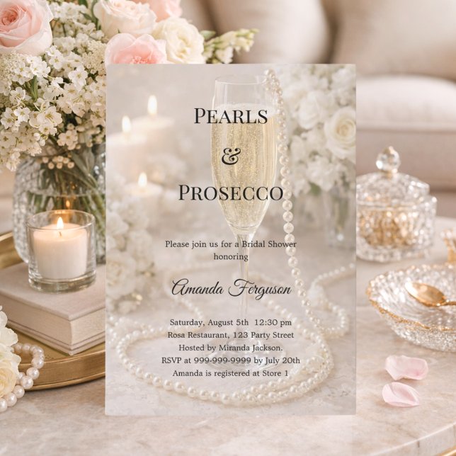 Invitation Pearls Prosecco luxury Bridal Shower (Créateur téléchargé)