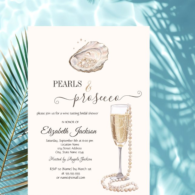 Invitation  Pearls & Prosecco Seashell Cream (Créateur téléchargé)