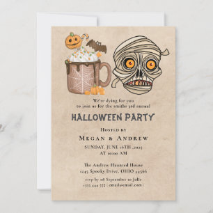 Invitation Peau gothique Vintage de la fête d'Halloween pour 