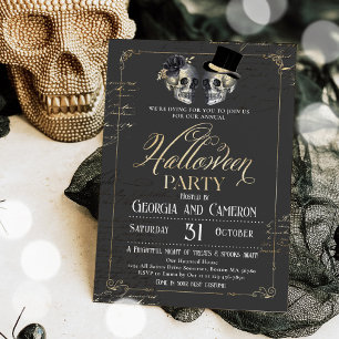 Invitation Peau gothique Vintage de la fête d'Halloween pour