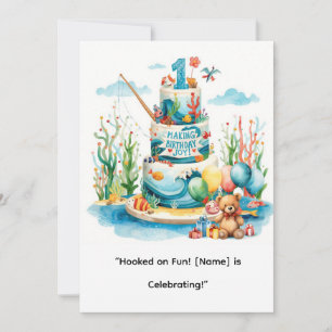 Invitation Pêche 1er anniversaire pour Little Anglers Party