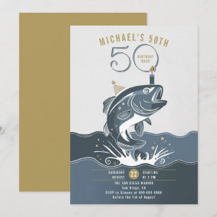 Invitation Pêche Amusants Big Fish Blue Hommes Décontractés 5