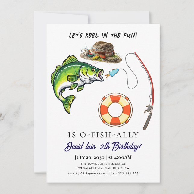 Invitation pêche Anniversaire (Devant)