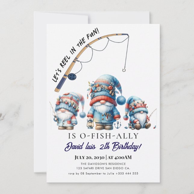 Invitation pêche Anniversaire (Devant)