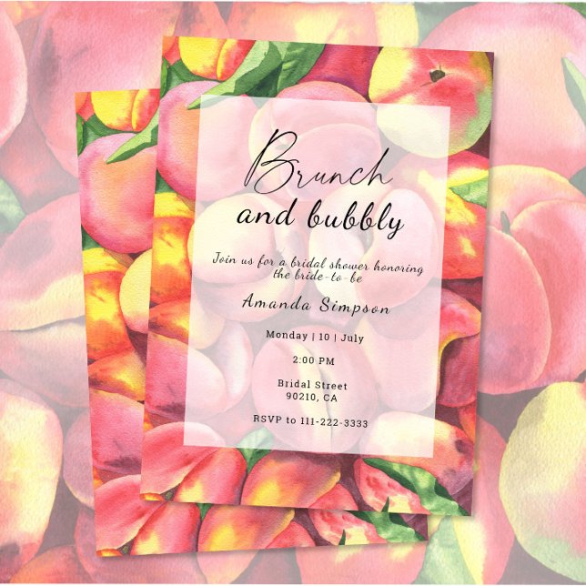 Invitation Pêche - Brunch et douches bulles (Créateur téléchargé)