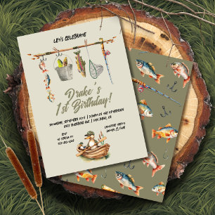 Invitation Pêche Canard Clothesline Anniversaire