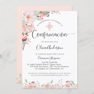 Invitation Pêche de confirmation espagnole et florale de ment