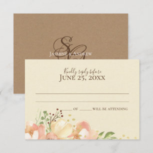 Invitation Pêche de corail floral et réaction des Mariages d'