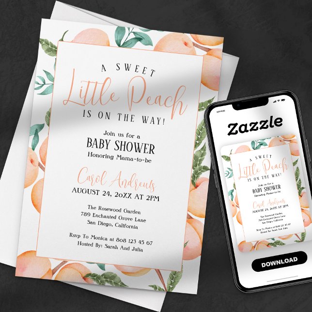 Invitation Pêche Douce Sur Le Chemin Baby shower (Créateur téléchargé)