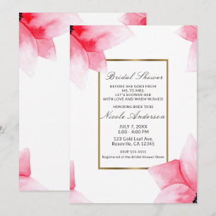 Invitation Pêche estivale Corail Aquarelle Fête des mariées f