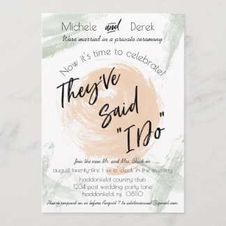 Invitation Pêche et aquarelle verte après la fête de mariage