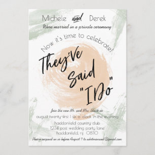 Invitation Pêche et aquarelle verte après noce
