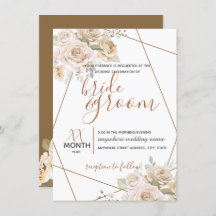 Pêche pâle et Brown florale en Mariage rustique Br