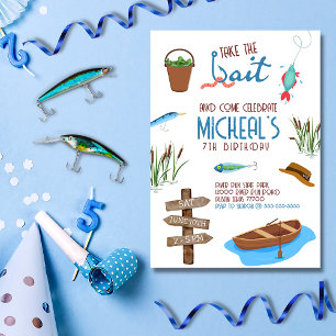 Invitation Pêche Prendre l'appât Anniversaire