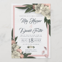 Pêche romantique et tourterelles florales blanches