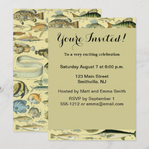 Invitation Pêche scientifique vintage