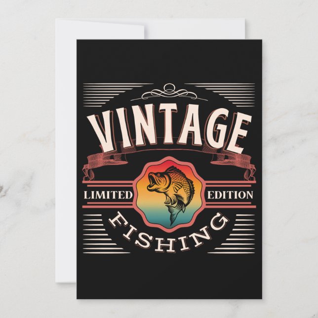 Invitation PÊCHE vintage ÉDITION LIMITÉE (Devant)