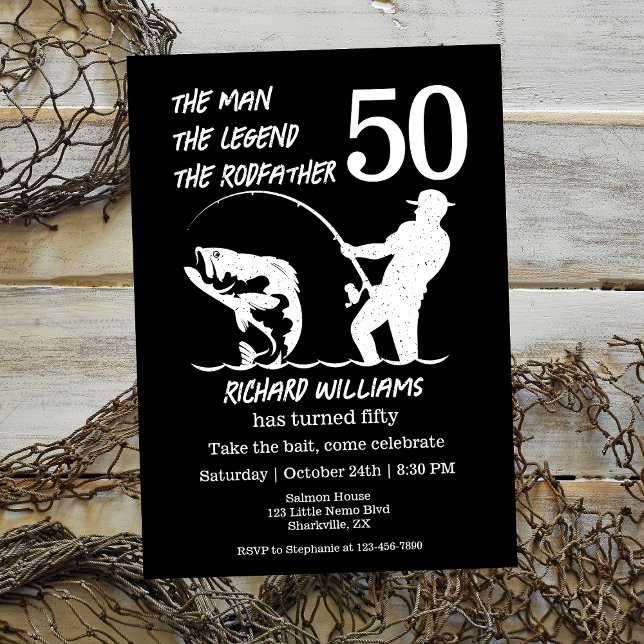 Invitation Pêcher la légende Parrain 50e anniversaire (Créateur téléchargé)