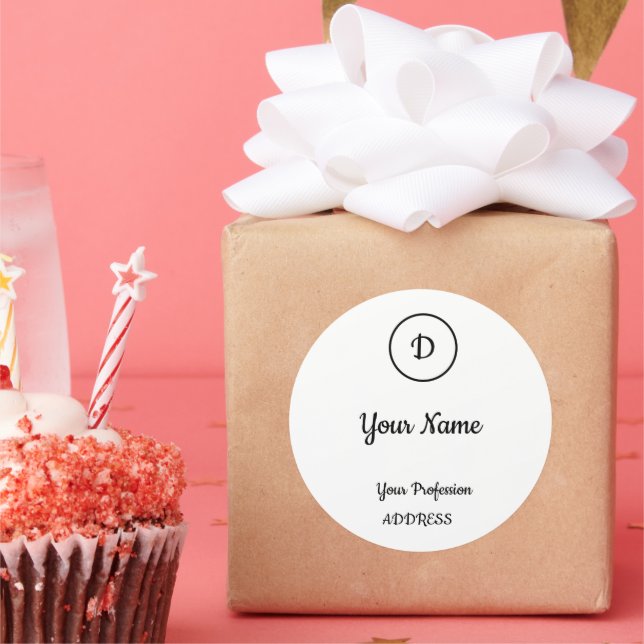 Invitation Pedestal Sign Business Card Case Gift B Classic Round Sticker (Party)