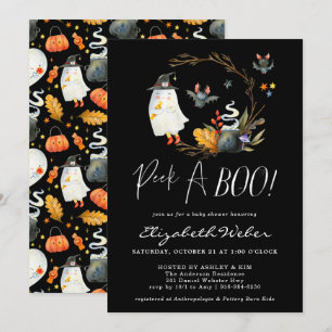 Invitation Peek-A Little Ghost Halloween Baby Shower