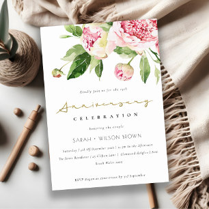 Invitation Peine florale moelleuse douce Chaque année Anniver
