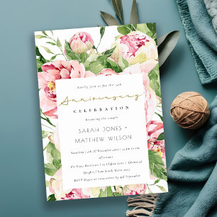 Invitation Peine florale moelleuse douce Chaque année Anniver