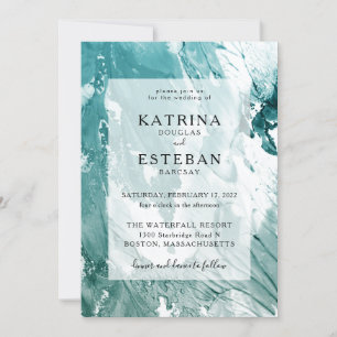 Invitation Peint Emerald Green Mariage moderne