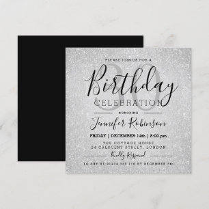 Invitation Peinture à Parties scintillant d'argent glam 30e a