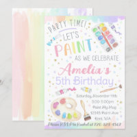 Peinture Anniversaire Invitation, Paint Party