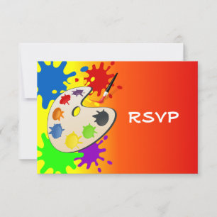 Invitation Peinture colorée Palette Art Peinture Anniversaire